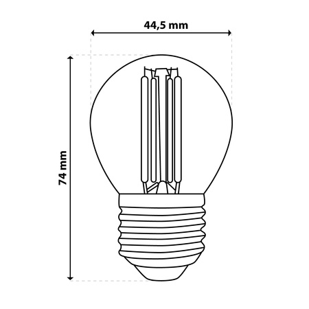 LED žárovka E27 P40 Filament 4W = 40W 470lm 4000K Neutral 360° LUMILED