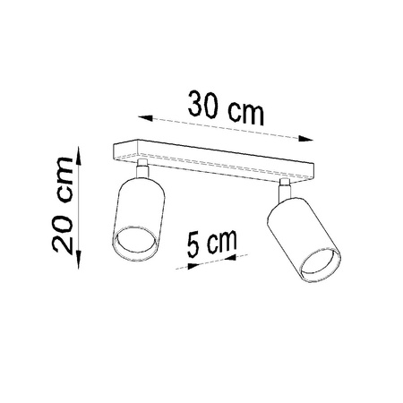 Svítidlo pro povrchovou montáž BERG 2 2xGU10 Reflektor Halogen Pohyblivé Skandinávské dřevo SOLLUX
