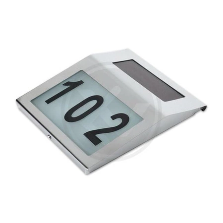 LED solární zahradní lampa Nástěnná lampa s osvětlením domovního čísla 6000K IP65 senzor stříbrný