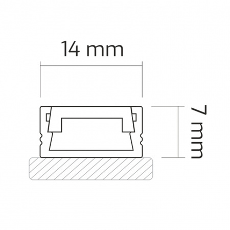 Povrchový Hliníkový Profil pro LED Pásky, Násuvný 1m Černá MINI + Průhledná Krytka LUMILED