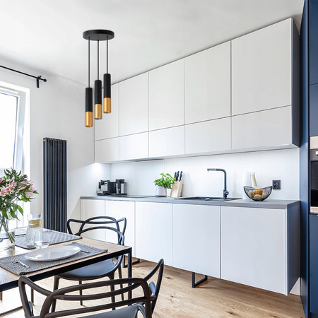 Stropní svítidlo 3x GU10 Black Gold Matt Keon Masterled