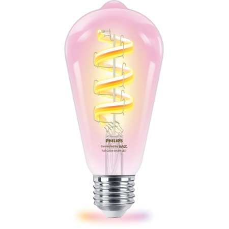 LED žárovka E27 ST64 6,3W = 40W CCT + RGB FILAMENT SMART WiFi Philips WiZ