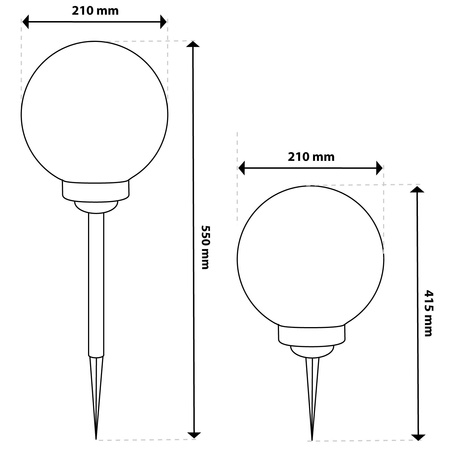 Solární zahradní LED lampa zapichovací bílá koule ATRIS 20cm LUMILED