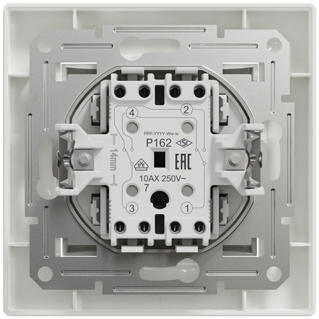 Spínač Spínač Single Cross Jednopólový zapuštěný Asfora IP20 White