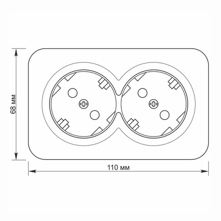 Nástěnná dvojzásuvka 16A Povrchová montáž Bílá BINERA VIDEX