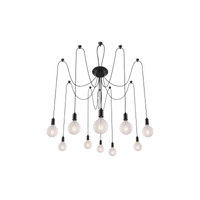Stropní závěsné svítidlo 10 x E27 Black Industrial Caspar Rabalux
