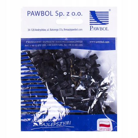 Držák plochého kabelu FLOP CLIP YDYp2x2.5 8/6 Černý 100 ks PAWBOL