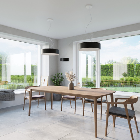 Stropní svítidlo LED SKALA 3xE27 Kruhové svítidlo 30 cm černé SOLLUX