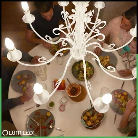 6x LED žárovka E14 svíčka B35 10W = 75W 1100lm 6500K studená bílá 180° LUMILED