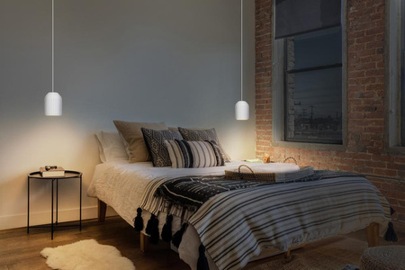 Dekorativní stropní závěsné svítidlo E27 s převisem bílý dekor Ledvance