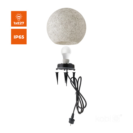 Venkovní lampa Sphere E27 Grey IP65 Zahradní koule Kobi