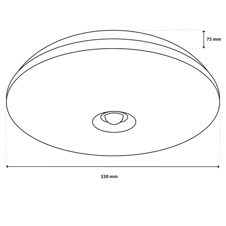 LED Plafond pro povrchovou montáž 18W NOTUS 2 Round Motion Sensor IP44 33 cm LUMILED