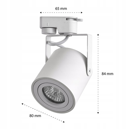 GU10 Matt White Track bodová lampa pro jednofázové tratě