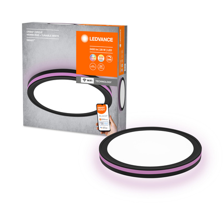LED stropní svítidlo ORBIS CIRCLE 28W 2400lm RGB CCT 46cm SMART+ WIFI LEDVANCE černá