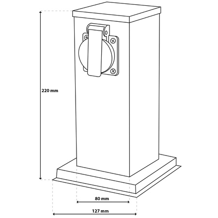 Venkovní zahradní lampa E27, LED sloupek 4x se zásuvkou 230V 30cm IBERI LUMILED