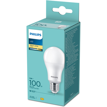 LED žárovka E27 A60 13W = 100W 1521lm 2700K Warm 180° Essential Philips