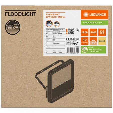 LED reflektor 69W 9150lm 3000K IP66 černý LEDVANCE reflektor