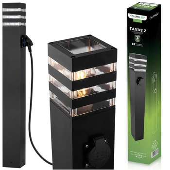 Venkovní zahradní lampa E27, LED se zásuvkou sloupek 80cm TAXUS 2 LUMILED