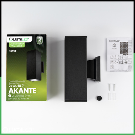 Zahradní nástěnná lampa GU10, IP65 AKANTE LUMILED