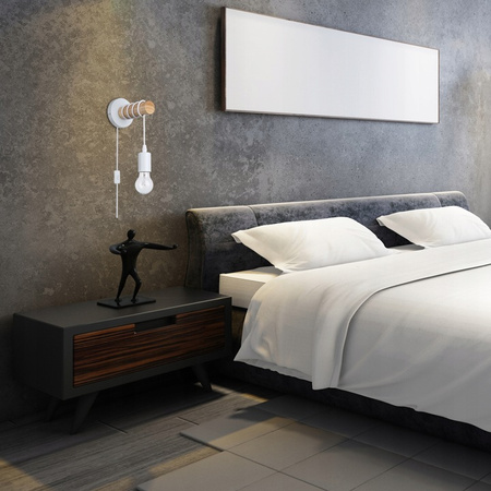 Spot E27 White Brown Závěsné nástěnné svítidlo s vypínačem Eos Masterled