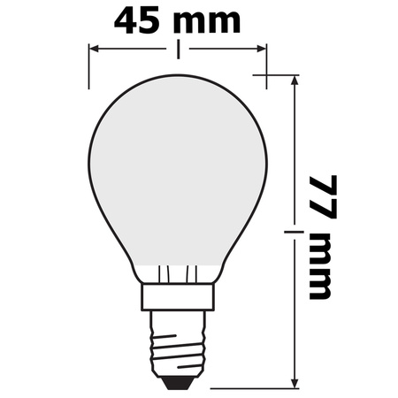 E14 P45 LED žárovka 1.5W = 15W 136lm 2700K Teplá bílá 300° vlákno OSRAM STAR