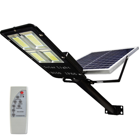 SOLAR Street Lamp Black 150W 6000K studená bílá 5250lm IP65 s PILOTEM