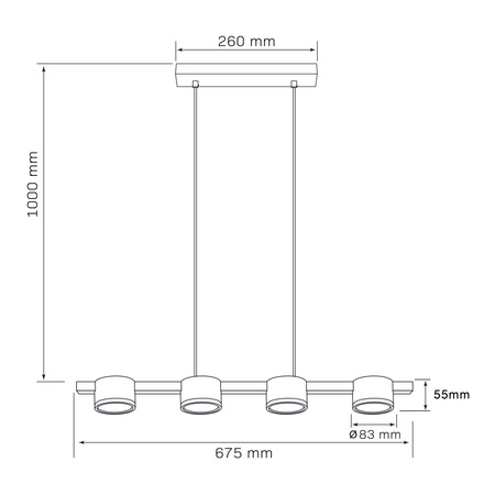 Stropní závěsné svítidlo 4x GX53 Black Gold MIRELLA Sanico Goldlux