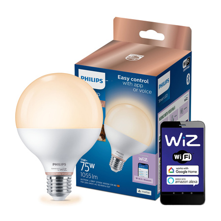 LED žárovka E27 G95 11W = 75W 1055lm 2700-6500K SMART WiFi Philips WiZ