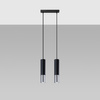 LED závěsné stropní svítidlo LOOPEZ 2xGU10 Black Chrome SOLLUX