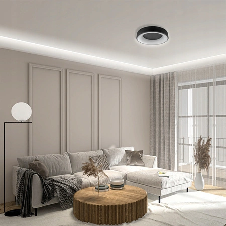 PLAFON LED lustrová lampa GALAXIS NOVA 54W 3000K-6500K černá + dálkový ovladač