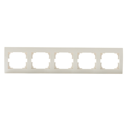 Horizontální 5násobný rám pro povrchovou montáž do zásuvky Beige LOGI Kanlux