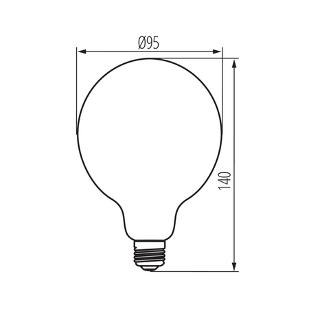 LED žárovka E27 Edison G95 4W 250lm 1800K Warm Amber XLED Filament Kanlux