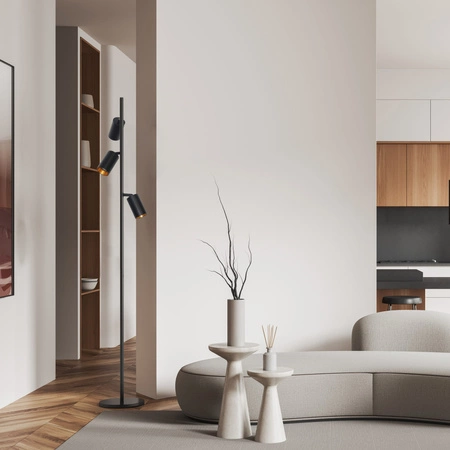 Stojací lampa 3x GU10 černá zlatá MARIBEL Sanico Goldlux