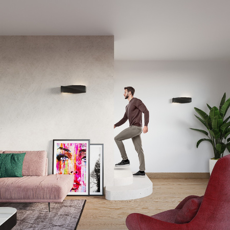 SIGNMA E27 Nástěnné svítidlo Up-Down Keramické moderní černé SOLLUX