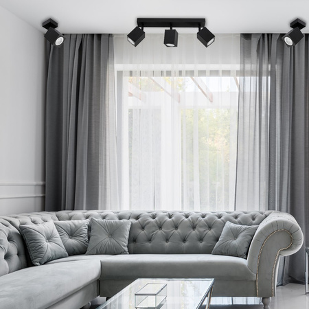 Stropní reflektorové nástěnné svítidlo 3xGU10 QUANTUS Black