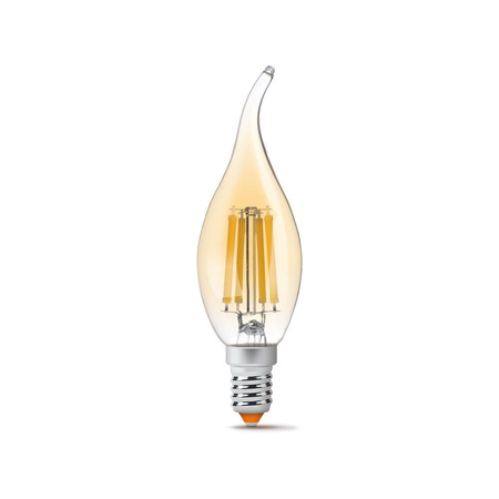 LED žárovka E14 BA 35 6W = 52W 680lm 2200K Teplá bílá Amber Filament 360° VIDEX