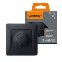 Stmívač s rámečkem 600W 10A Povrchová montáž Černá BINERA VIDEX