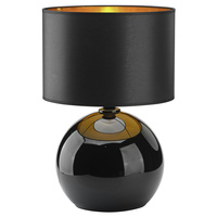 Stolní noční lampa PALLA BLACK/GOLD Stínidlo černá/zlatá Moderní E27 5081 TK Lighting