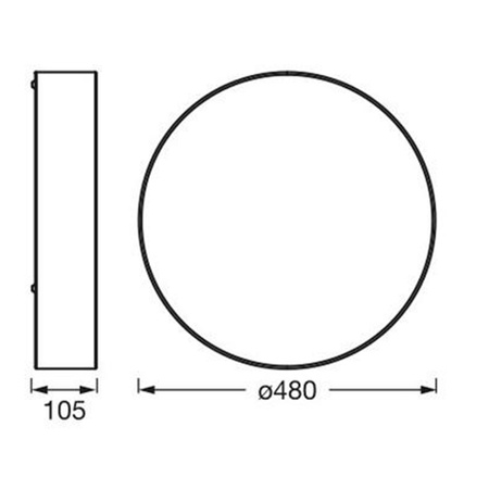 Stropní svítidlo Plafond E27 černé 48cm Orbis Ledvance