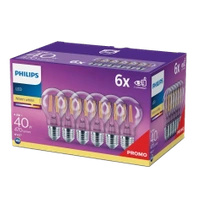 Sada 6x LED žárovka E27 A60 4,3W = 40W 470lm 2700K Teplé vlákno PHILIPS
