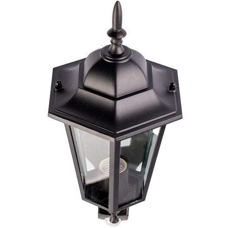 Zahradní nástěnná lampa snímač pohybu, E27 lucerna Černá BELLIS LUMILED