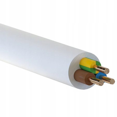 Kabel YDY 450/750V 3x1.5mm Bílý 1m KABEL ELEK.