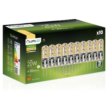 10x Žárovka LED G4, 2W = 20W 200lm 3000K 270° Teplá bílá LUMILED
