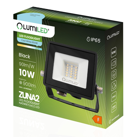 LED Reflektor 10W, 900lm 6500K IP65 Černá ZUNA2 LUMILED