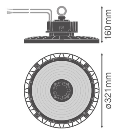 LED průmyslové svítidlo 150W 26700lm 4000K neutrální stmívatelné černé IP66 IK10 High Bay Gen 5 Ledvance