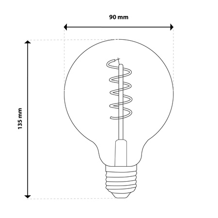 Žárovka Dekorativní Kulka LED E27, G95 6W = 50W 420lm 2200K Teplá bílá 360° Filament Globe Smokey LUMILED