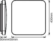 LED panelová povrchová stropní lampa 50W 3000K Teplá bílá s pohybovým a soumrakovým senzorem 43x43cm čtvercová ORBIS LEDVANCE