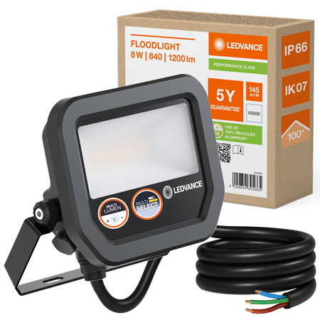 LED reflektor 8W 1200lm 4000K IP66 černý LEDVANCE reflektor