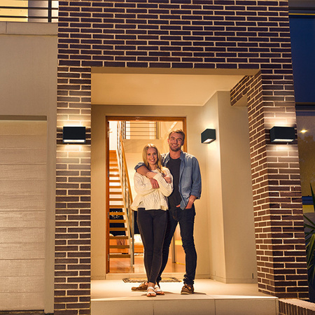 LEDVANCE SMART+ BRICK MULTICOLOR nástěnné fasádní svítidlo 14W 600 lm Teplá bílá COLOR + RGB šedá