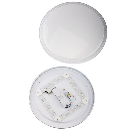 LED stropní plafon AGA2 48W IP44 CCT bílý kulatý 40cm + LUMILED PILOT